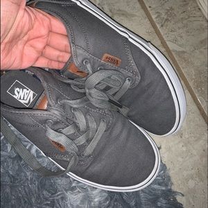 Vans gray with leather tab